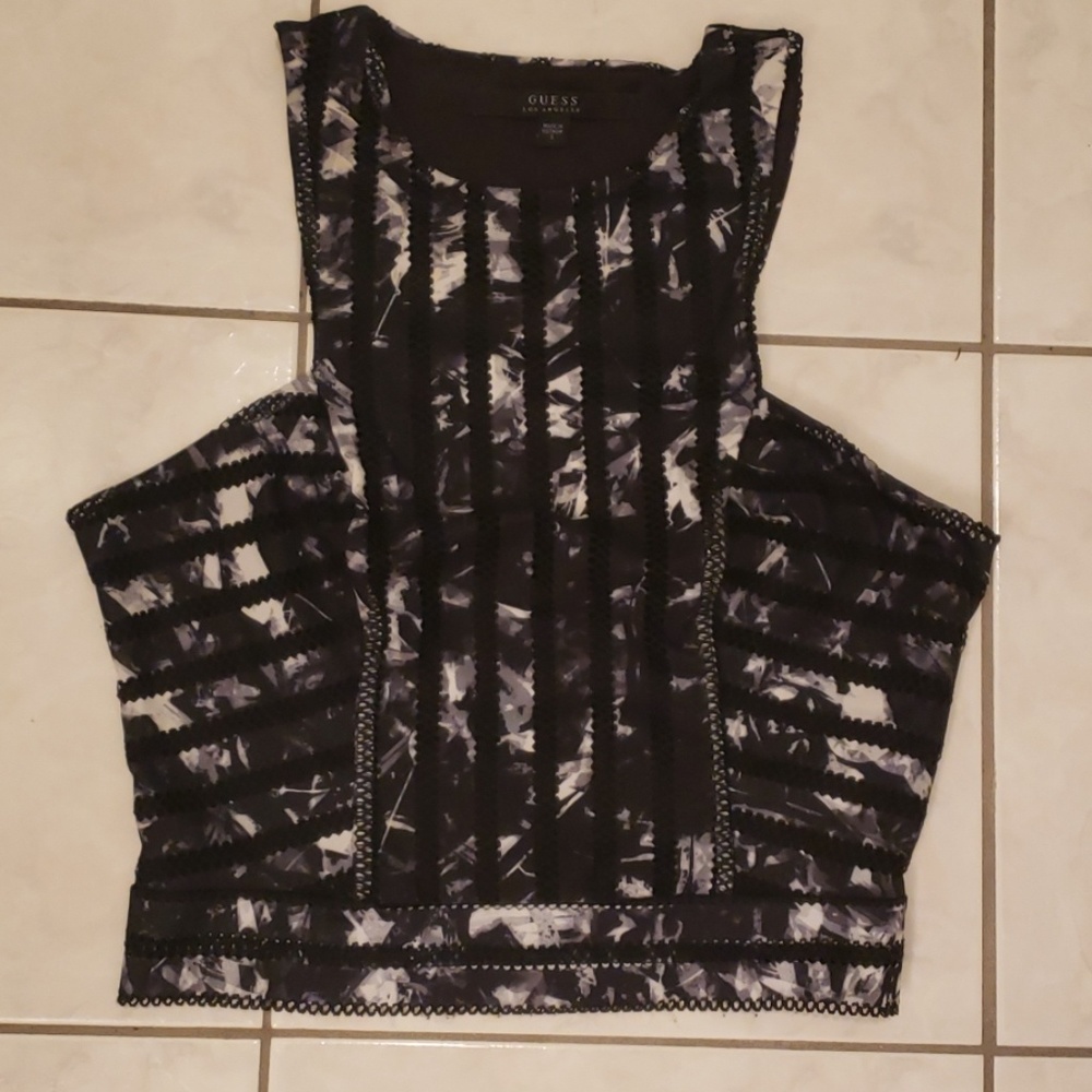 Black and white Guess crop top